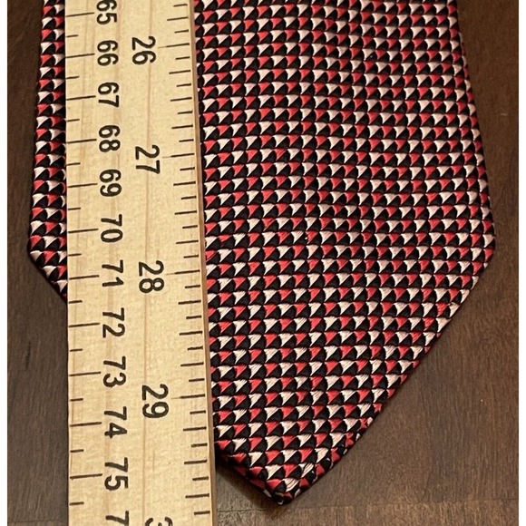 Lamberti Red Pink 100% Silk Men’s Neck Tie Made In Italy - Picture 5 of 9